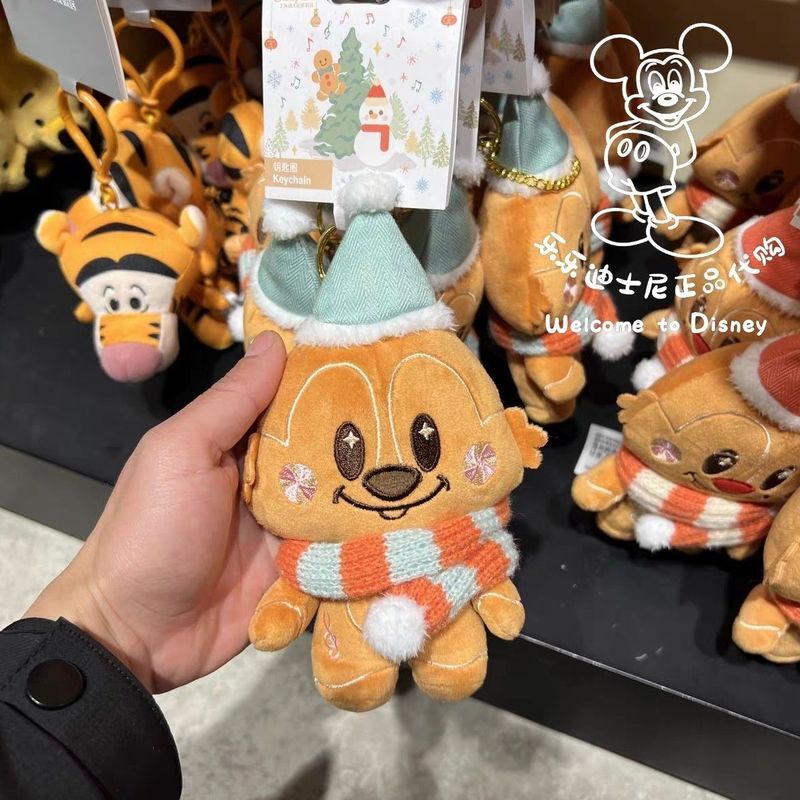 Shanghai Disney Gingerbread Man Series Mickey Minnie Chip n Dale Goofy จี้พวงกุญแจ