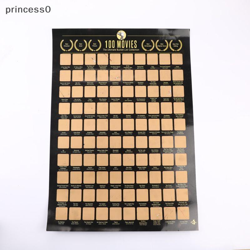 PRI 100 Movies Scratch Off Poster 100 ภาพยนตร์ที่ต้องดูฟิล์มด้านบนของAll Time List TH