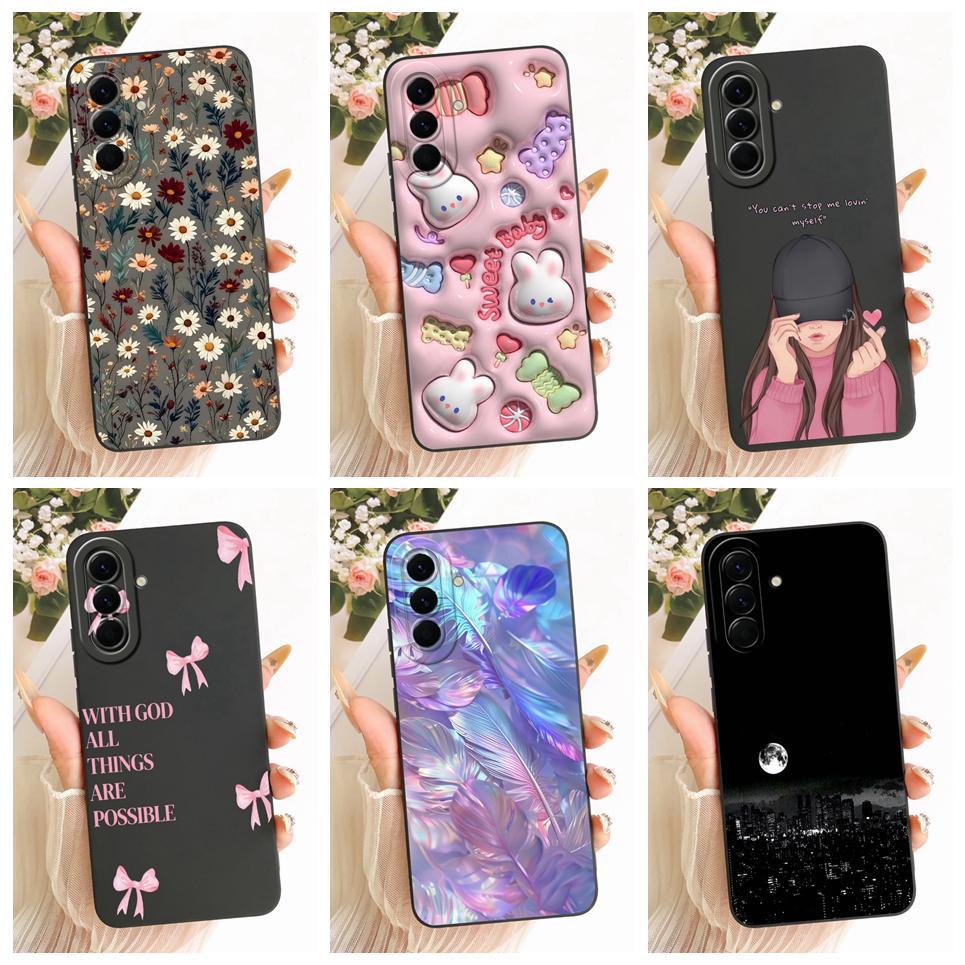 ปลอกสําหรับ Samsung Galaxy A57 A37 5G เคสโทรศัพท์ A576B A376B ฝาหลังหรูหราดอกไม้เดซี่โบว์รูปแบบซิลิโ