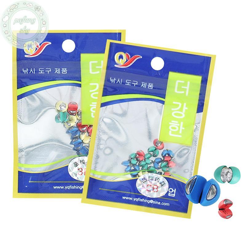 PUSKY คลิปตกปลาตะกั่วห่อยางไม่มี Damaging Line สีสันตะกั่วเม็ด Lake River ปลาคาร์พตกปลา Rapid Sinkin