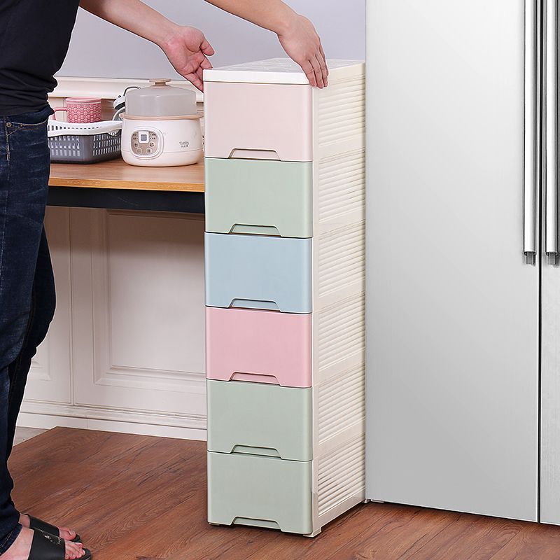 18-24 ซม.กว้าง ช่องว่าง ตู้เก็บของลิ้นชักประเภทห้องน้ําพลาสติก ล็อคเกอร์ ห้องครัวขนาดใหญ่ของเล่นเด็ก