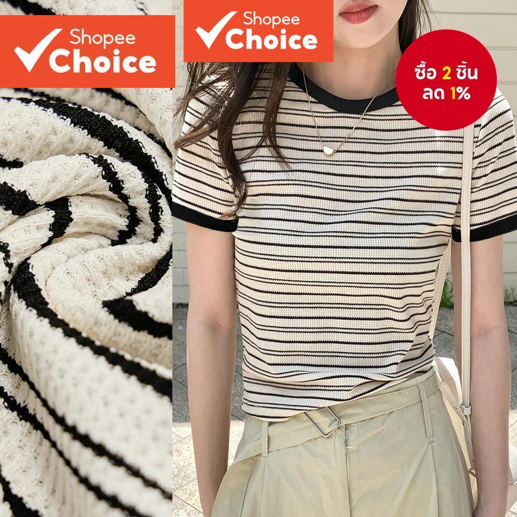 ผู้หญิงลําลองลาย Colorblock เสื้อยืด L129ED336