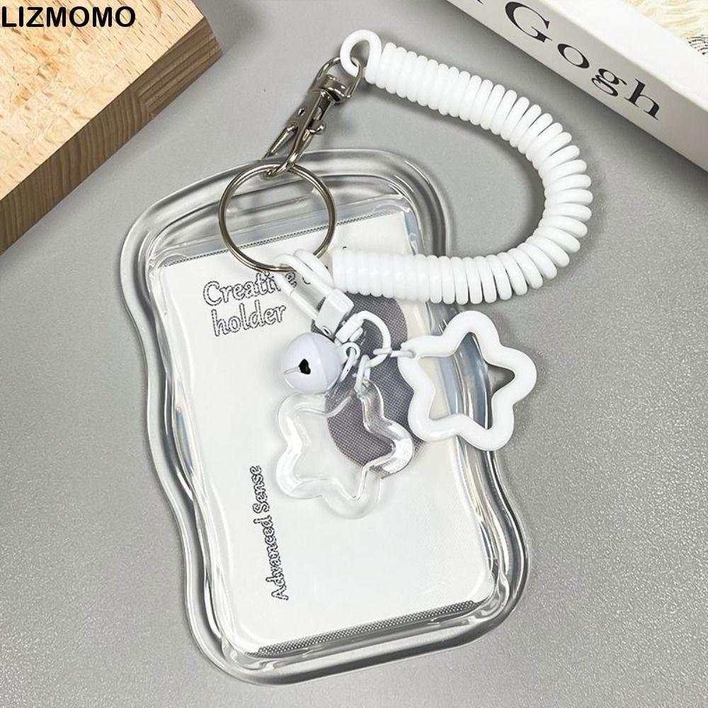 LIZMOMOKpop Photocard Holder,เชือกฤดูใบไม้ผลิซิลิโคนนุ่มโปร่งใสผู้ถือบัตร,Kawaiiเลื่อนฝาครอบStarพวงกุญแจIDการ์ดป้องกันSubwayการ์ด