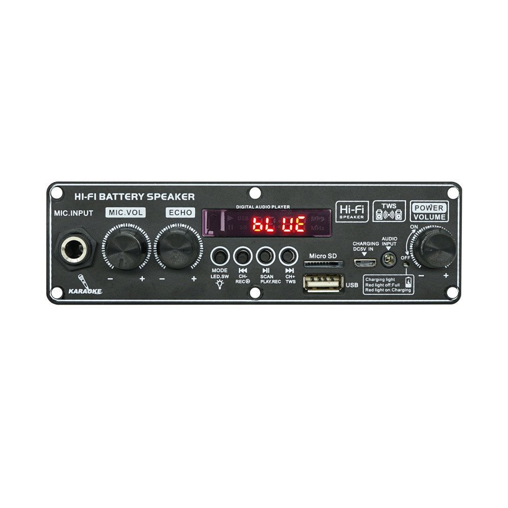 บลูทูธ 2x2W ไมโครโฟน 10W ถอดรหัสเสียงเครื่องขยายเสียงบอร์ดดึง Rod Silencer เสียงเดิม 2x8W2x10W 3.7V 