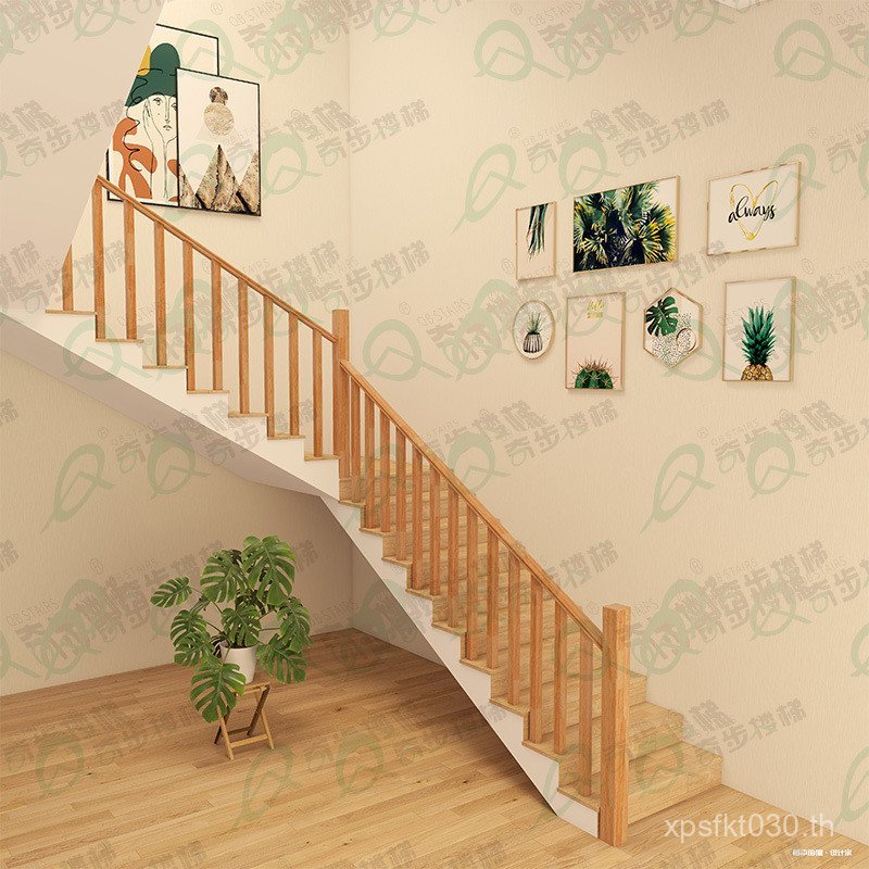 สไตล์ Inn ไม้เนื้อแข็ง 48 Qibu Guardrail คอลัมน์ขนาดเล็กบันไดเรียบง่าย 950 ที่วางแขนสี B & B ** M7 P