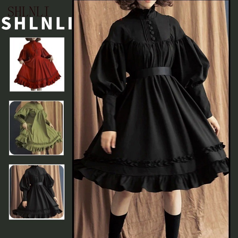 ชุดเจ้าหญิงสไตล์ Victorian แบบคลาสสิกร่วมสมัยในสไตล์โกธิก แขนยาว สำหรับคอสเพลย์