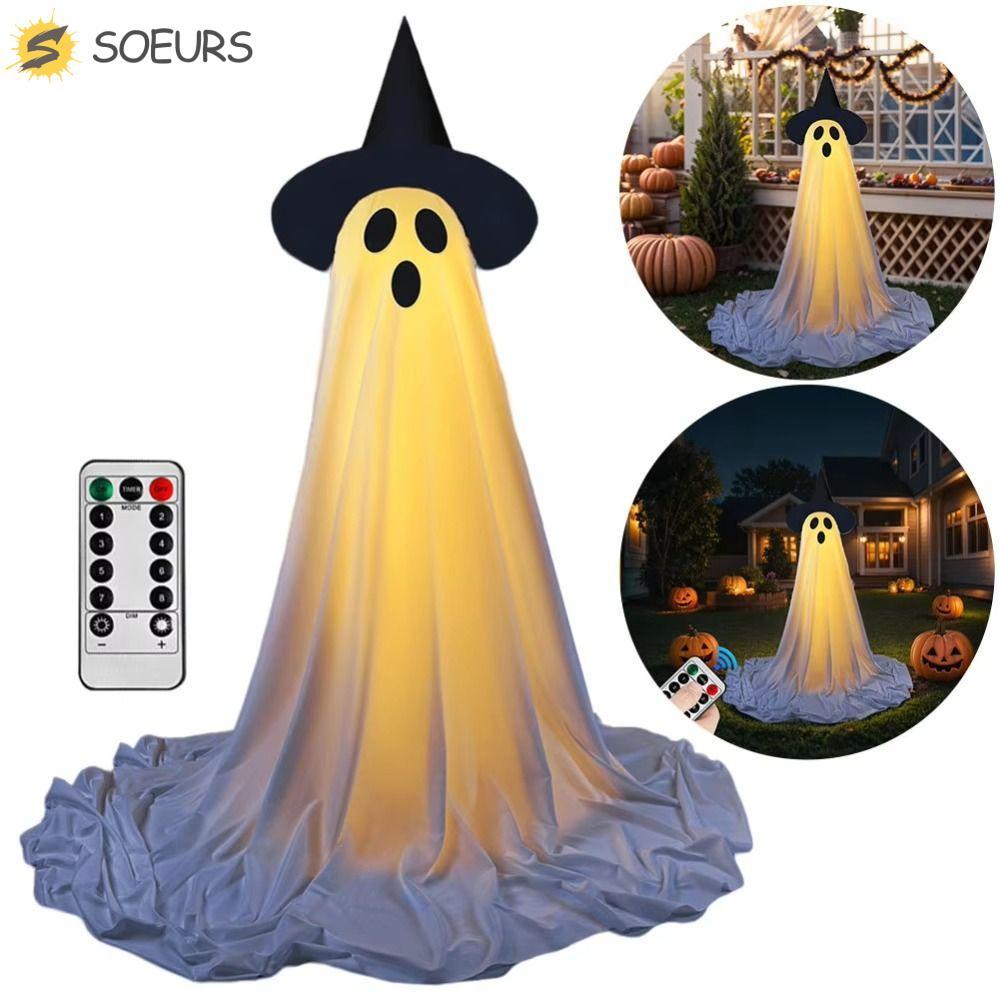 SOEURS Lighted Spooky Ghost Decor, ตลกส่องสว่างฮาโลวีน Ghost เครื่องประดับ, Party Supplies น่ากลัว C