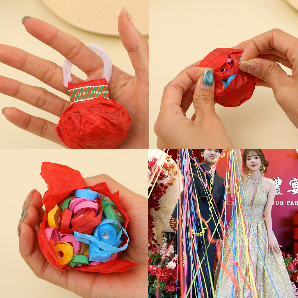 Magic Ribbon & Paper Confetti Set - ตกแต่งงานรื่นเริงโยนด้วยมือ - อุปกรณ์โปรดปรานงานเลี้ยงวันเกิดงานแต่งงาน - รูปที่ 5
