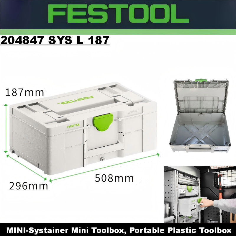 สตูล FESTOOL 204847 MINI-Systainer พลาสติกสะดวกกล่องเครื่องมืออุปกรณ์เสริมเครื่องมือไฟฟ้ากล่องเก็บขอ
