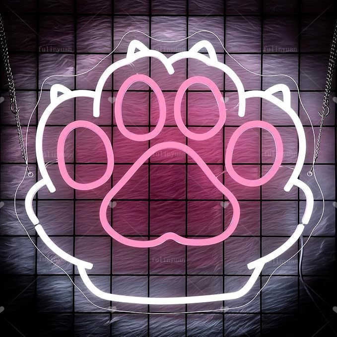 LED Cat Paw Print Neon Wall Decorative Cat Cafe ไฟตกแต่ง USB ขับเคลื่อน