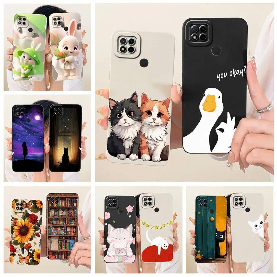 สําหรับXiaomi Redmi 9Cกรณีแมวน่ารักเป็ดการ์ตูน 6.53 Soft TPUป้องกันเคสโทรศัพท์สําหรับXiaomi Redmi 9C
