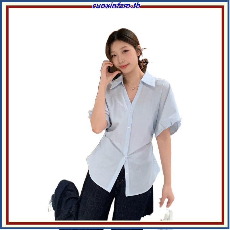 #ป้าย matinee M1897 เชิ้ตแฟชั่นดีไซน์ใหม่ สไตล์เปิดไหล่เก๋ ๆ ใส่แล้วดูชิคทันสมัย เหมาะกับทุกโอกาส