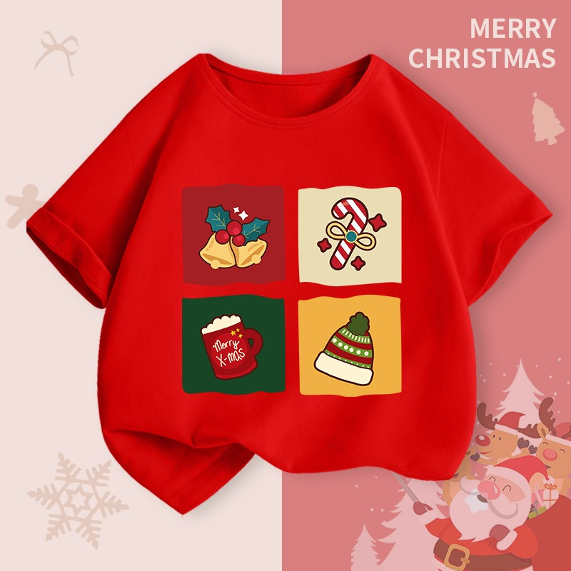 COD (Ho Chi Minh)DREAMY เสื้อยืดเด็กชาย/หญิง ผ้าคอตตอนแท้ มีกิมติฟคริสต์มาส นุ่ม สบาย-2