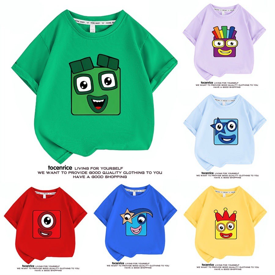 2026แฟชั่น2026จํานวนอาคารบล็อกชายฤดูร้อนเสื้อยืดแขนสั้น2024สไตล์ใหม่เด็กฤดูร้อนผ้าฝ้ายครึ่งแขนเสื้อย