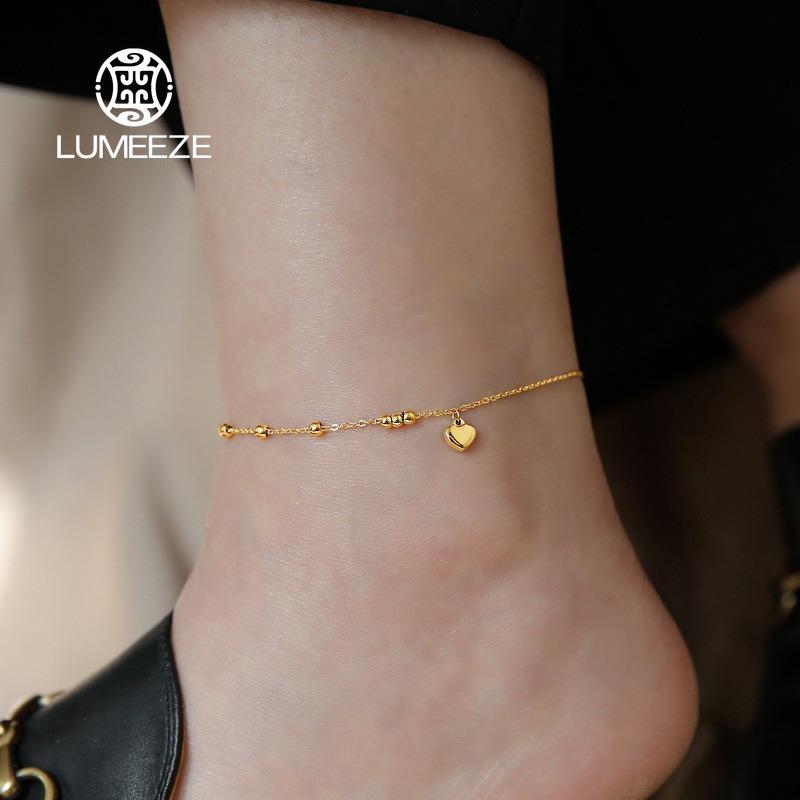 LUMEZE 316L สแตนเลสหัวใจ Electrocardiogram สร้อยข้อเท้าสําหรับผู้หญิงและสาวไม่ซีดจางขาโซ่อินเทรนด์ Party เครื่องประดับของขวัญ 251215# ราคา ถูกที่สุด ดีลบีเคเค แกลเลอรีภาพที่ 9