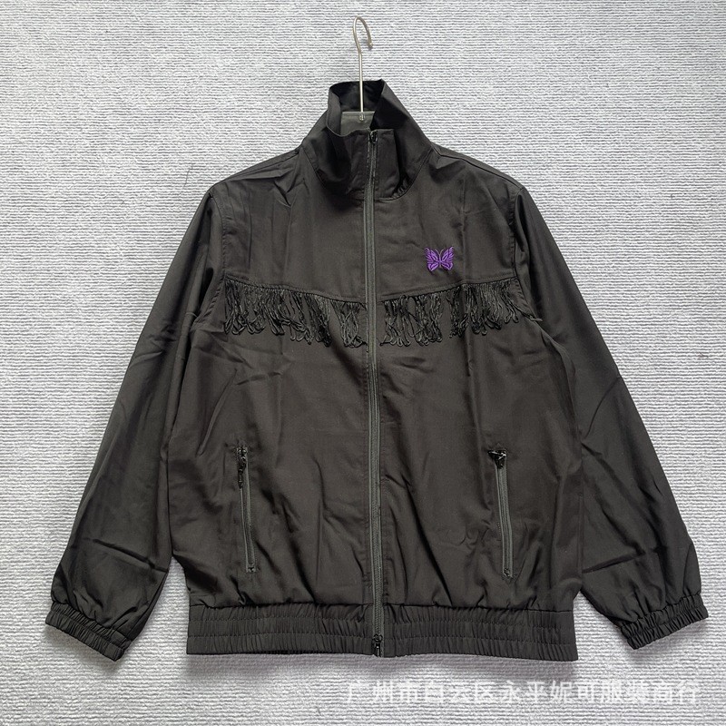 PFBL Needles Track Butterfly Embroidery Tassel Jacket Japanese Style Loose Casual Coat for Men and W