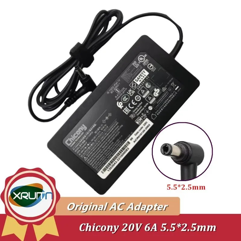 A17-120P2A ​ของแท้ Chicony A120A057Q 120W 20V 6A AC Adapter Charger สําหรับ Intel NUC 12 Pro ชุด NUC