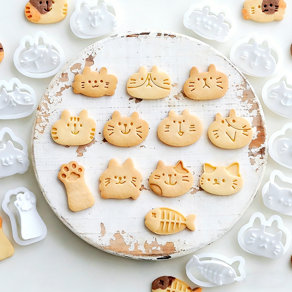 แม่พิมพ์คุกกี้การ์ตูนลูกแมวน่ารัก CatDIY Stampcookie เครื่องตัดอุปกรณ์เบเกอรี่
