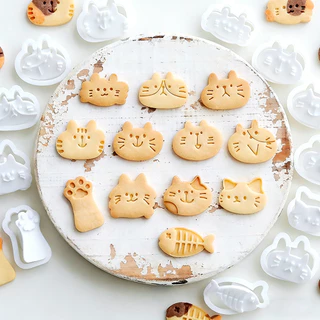 แม่พิมพ์คุกกี้การ์ตูนลูกแมวน่ารัก CatDIY Stampcookie เครื่องตัดอุปกรณ์เบเกอรี่