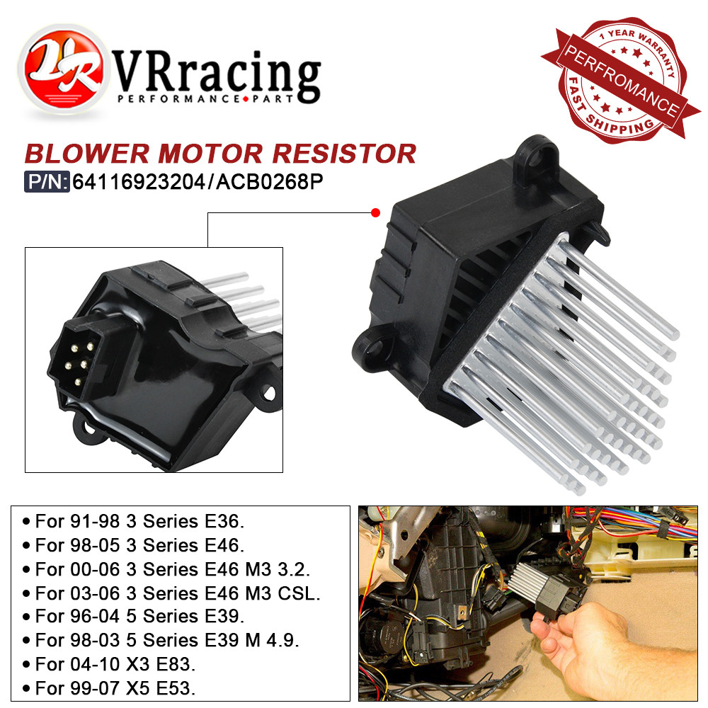 VR High Quanlity Final Stage Car Heater Blower Motor Resistor for BMW E46 E39 X5 X3 64116923204 6411