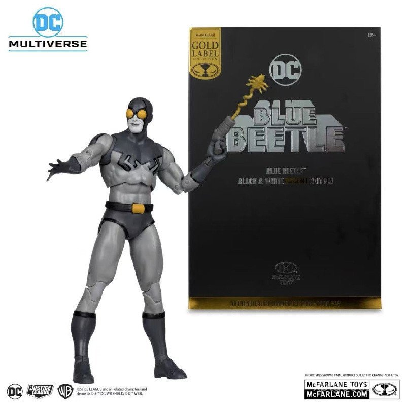 พร้อมสต็อก McFarlane DC Blue Beetle Black White Limited Edition 23 ซม.Action Figure รูปตกแต่ง