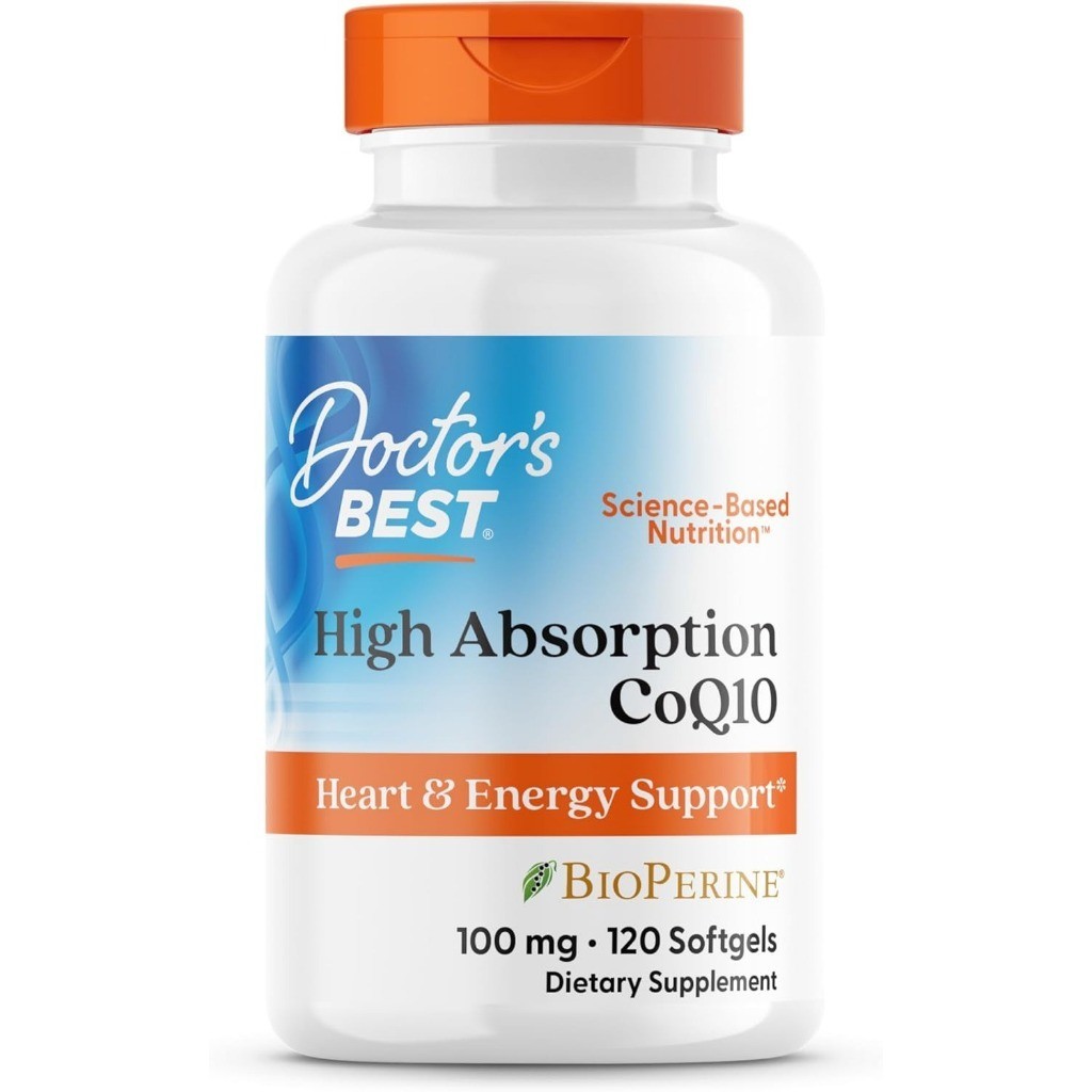 Doctor's Best ผลิตภัณฑ์ CoQ10 ดูดซึมสูง ผสมไบโอเพอรีน บำรุงสุขภาพหัวใจ เพิ่มพลังงาน 100 มก. 120 เม็ด