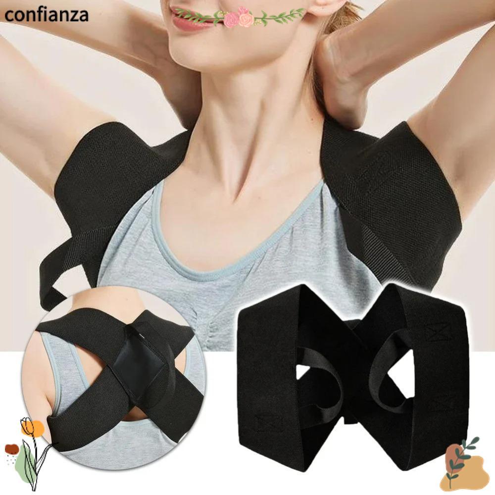 Confianza เข็มขัดแก้ไขท่าทาง,ไหล่กลับปรับเข็มขัดแก้ไขผู้ใหญ่,ป้องกันแบบพกพาหลังค่อมเปิดไหล่ Anti-camel Clavicle Spine สนับสนุน Home Office