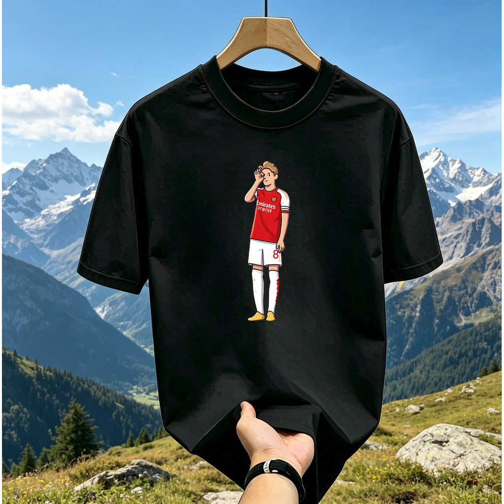 ((จัดส่งตลอด 24 ชั่วโมง) Arsenal No. 8 ผู้เล่นรุ่น ถาม เสื้อยืดพิมพ์ลายการ์ตูนฟุตบอลโลกแขนสั้น