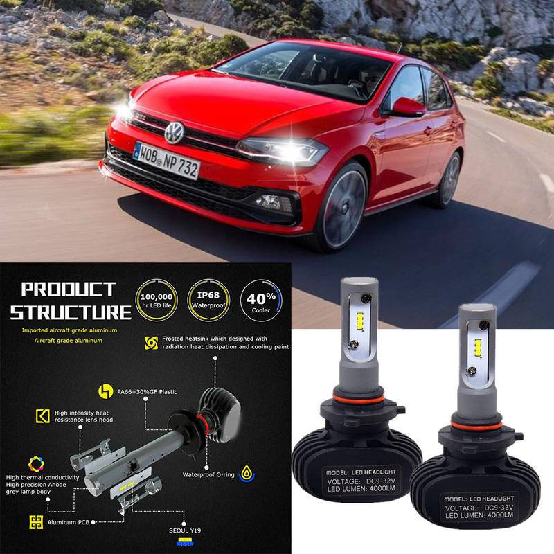 2 ชิ้น LED สีขาว 6000K S1 หลอดไฟ NW ชุดไฟหน้า DC สําหรับ VW POLO V (602,604,612,614)2010-2023 (โคมไฟ