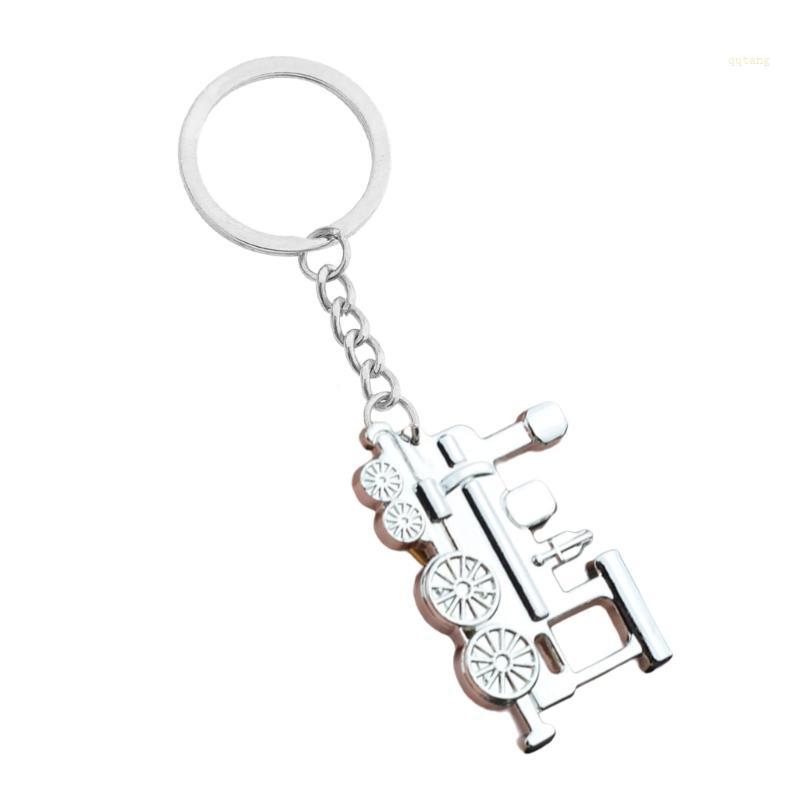 QQ * Nostalgic Steam Engine Key Ring Alloy Construction พวงกุญแจกระเป๋าเป้สะพายหลังแขวนตกแต่งสําหรับ