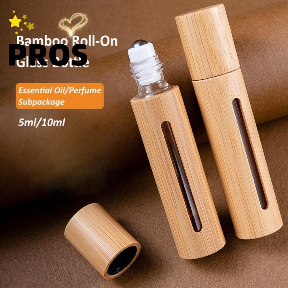 PROS ขวดลูกกลิ้ง,3ml/5ml/10ml/15ml มินิไม้ไผ่ม้วนบนขวด,พร้อมลูกกลิ้งสแตนเลสชุดเดินทางแบบพกพาขวดรีฟิล