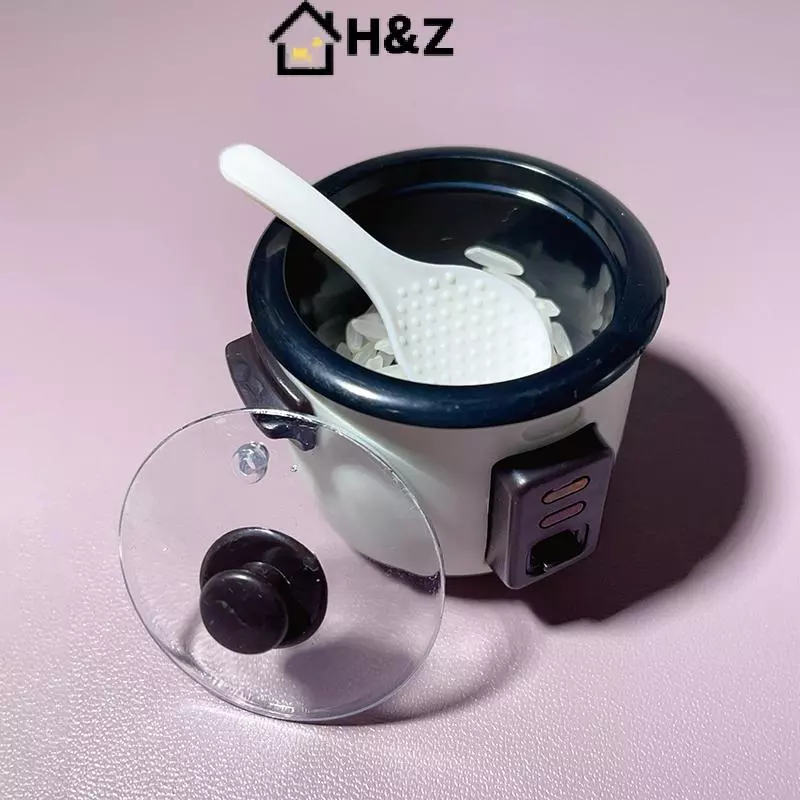 H&Z ชุดหม้อหุงข้าวพร้อมช้อนและพลั่วจำลอง 4 ซม. 2 ชิ้น