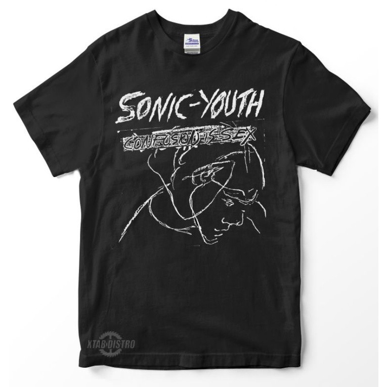 Sonic youth CONFUSION IS S*X เสื้อยืดพรีเมี่ยม Sonic youth goo band เสื้อยืด