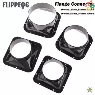 FLIPPEQ6 ขั้วต่อหน้าแปลนผนัง, สีดํา 100-300 มม. ข้อต่อท่อระบายอากาศ, อุปกรณ์เสริมในครัวเรือน การเชื่อมต่อท่ออากาศ ABS ท่อระบายอากาศ