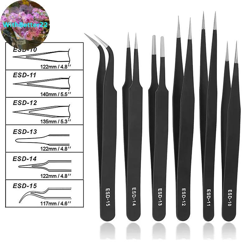 6 ชิ้น Precision s ชุด Anti-Static ESD สแตนเลสซ่อมเครื่องมือสําหรับ Electronics Soldering ชุดเครื่องประดับ Makin TH