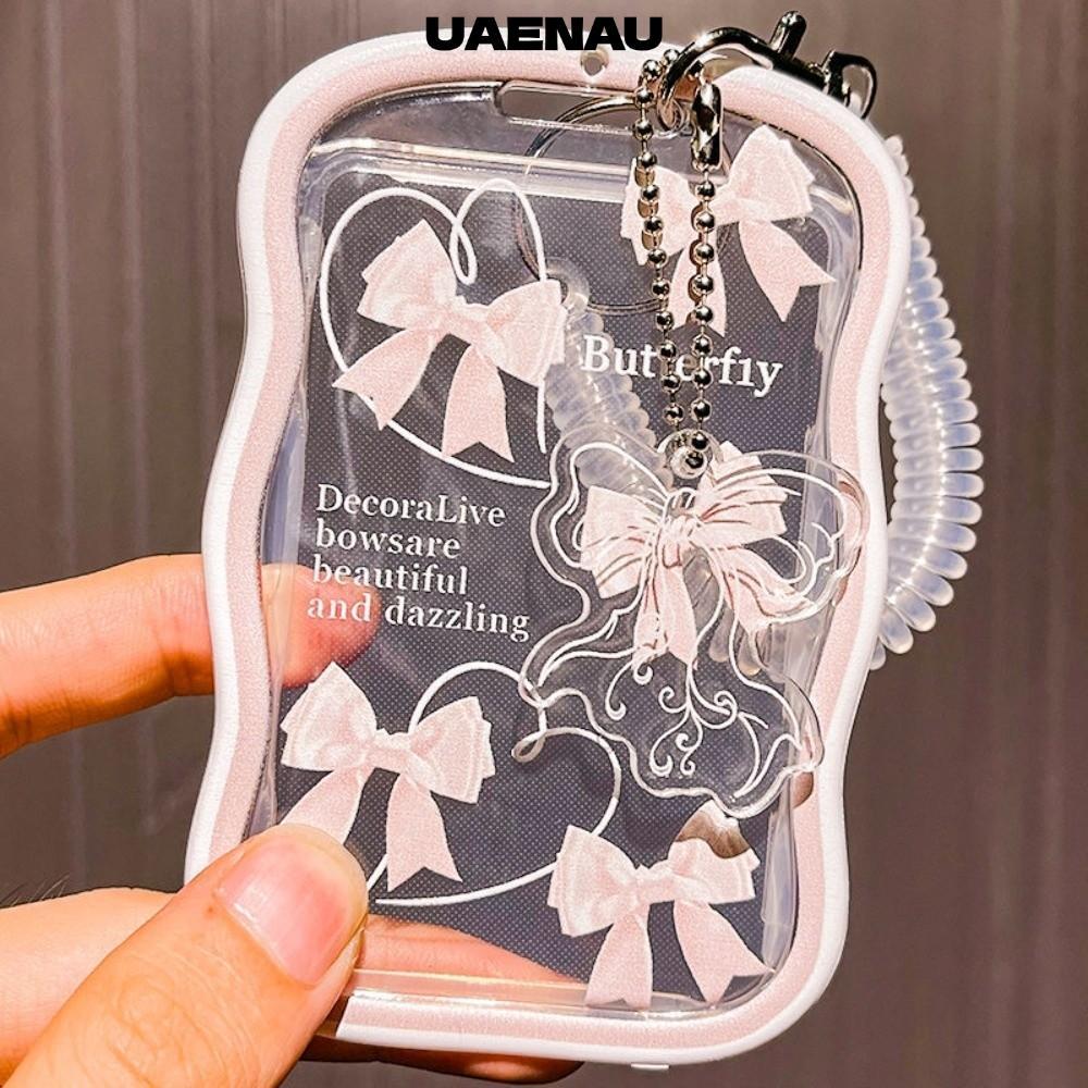 UAENAU Kpop Photocard Holder,Bowknot Idol Cardsรวบรวมผู้ถือบัตร,โปร่งใสPhoto Protector Multi-Functionalพวงกุญแจภาพแขนผู้ถือบัตร