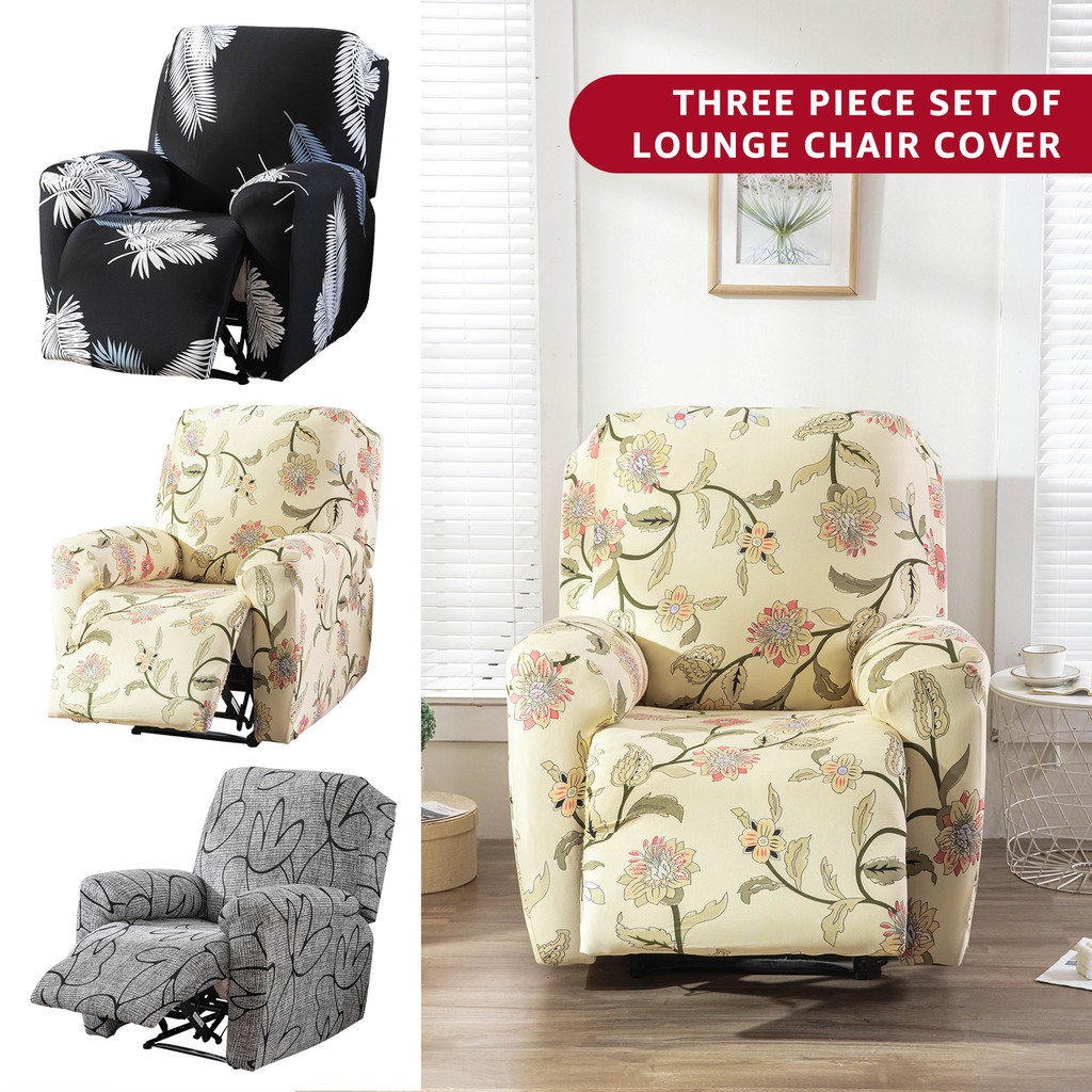 ยืดหยุ่น Recliner โซฟาพิมพ์ Slipcover เก้าอี้โซฟา ป้องกันรอยขีดข่วนผ่อนคลายอาร์มแชร์ยืดโซฟาสําหรับห้องนั่งเล่น