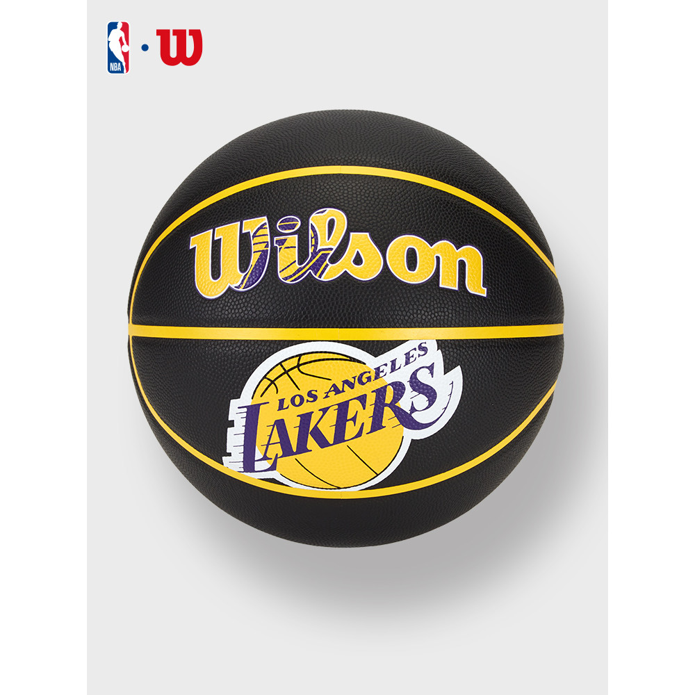 Wilson Wilson โลโก้ทีมร่วม NBA อย่างเป็นทางการ Lakers Warriors PU7 เกมการฝึกอบรมบาสเก็ตบอลในร่ม