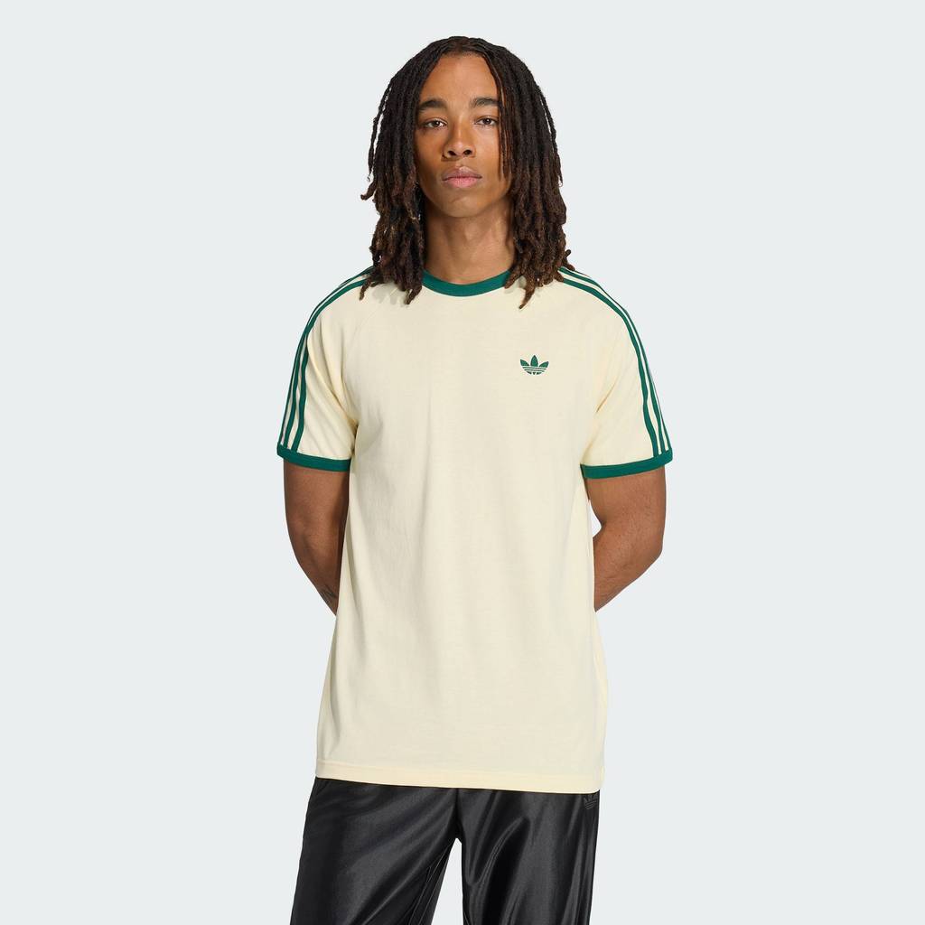 adidas ไลฟ์สไตล์ เสื้อยืด 3-Stripes ผู้ชาย สีเหลือง KT5058
