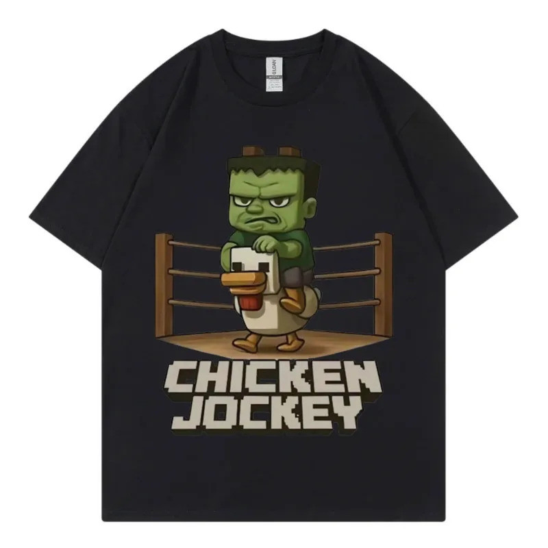 2026ไก่ตลก Jockey Graphic T เสื้อผู้ชายผู้หญิงการ์ตูนแฟชั่นแขนสั้นเสื้อยืดฤดูร้อนสบายๆผ้าฝ้าย 100% เ