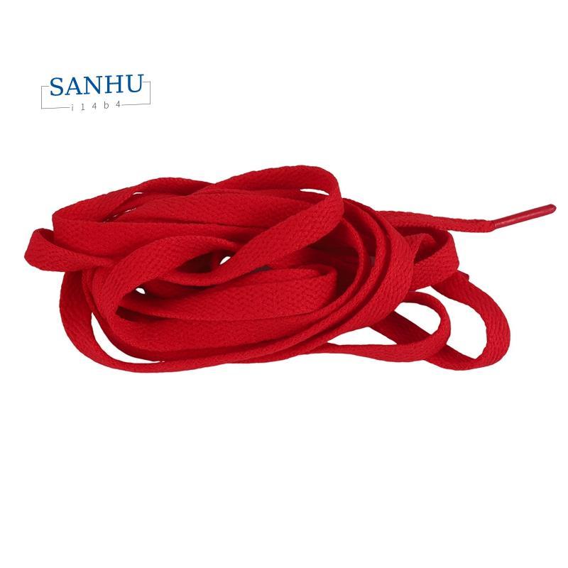 Flat Shoe Laces Bootlaces Trainers Skate เชือกผูกรองเท้าที่แข็งแกร่งสีแดง