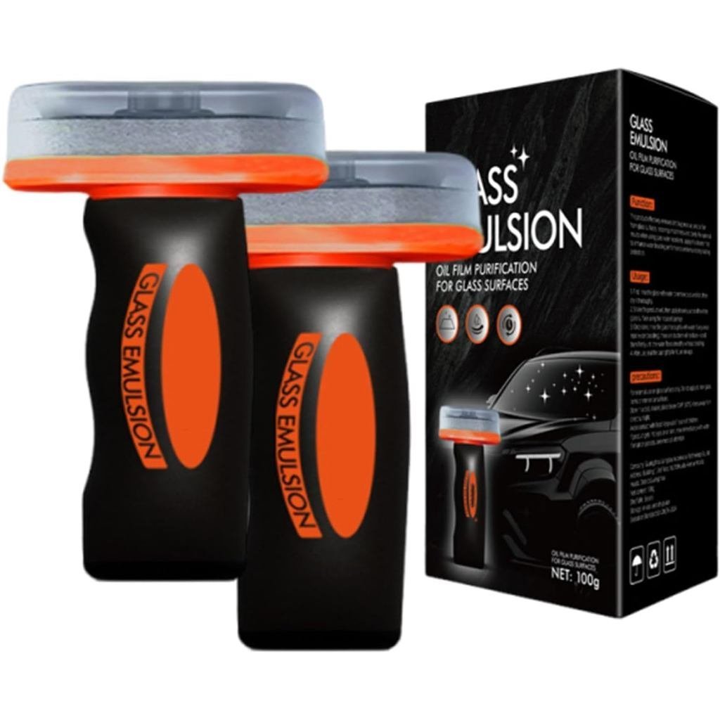 Q4 Glass Guard, 3 ชิ้น Q4 น้ํายาเช็ดกระจก, น้ํายาล้างฟิล์มน้ํามันกระจกหน้ารถ, แปรงทําความสะอาดฟิล์มน