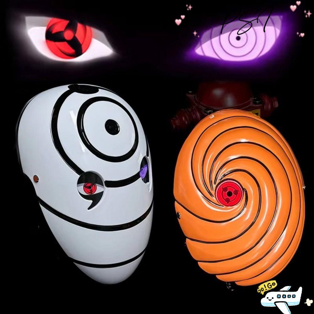 PSI Glowing Naruto , Uchiha Obito Role Play Sharingan Face Cover, Tobi Cosplay Full Face White Chris