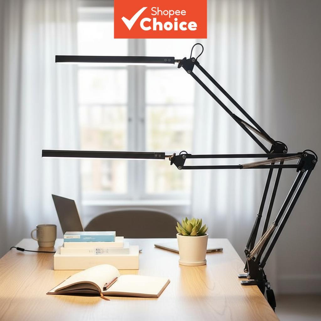 โคมไฟตั้งโต๊ะ LED 3 สี Universal USD ปรับได้ 270° พับได้ แขนยาว ป้องกันสายตา
