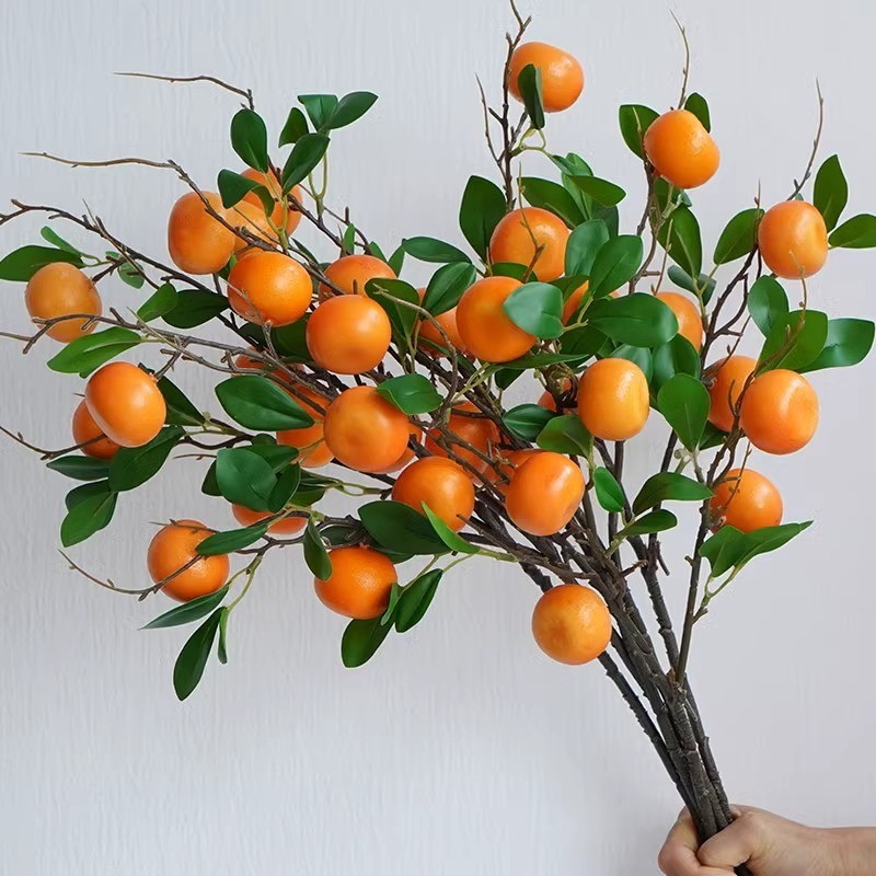 ขนาดใหญ่Jilin Big Crown Fast Glass Glass Glass Glass จําลองสีส้มผลไม้สาขาห้องนั่งเล่นอาหาร Bixubao16