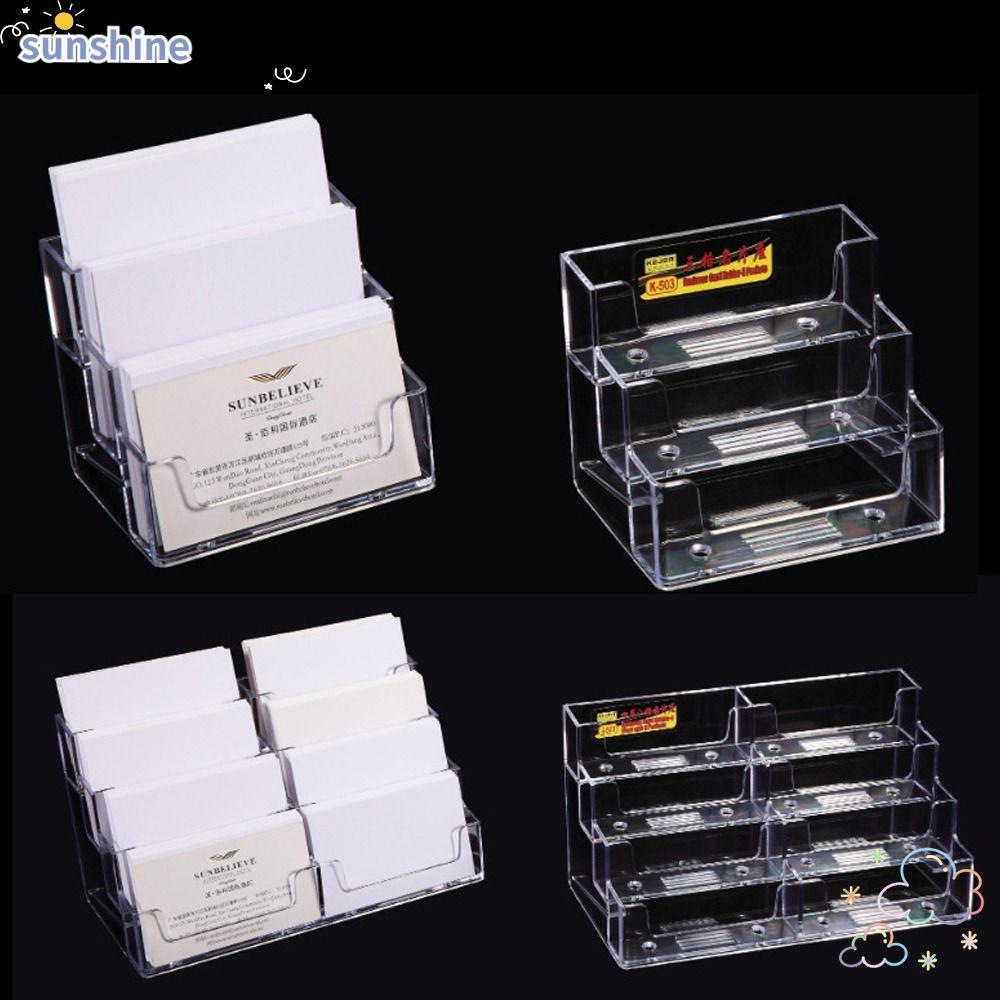 SSUNSHINE Business Card , Location Card Organizer กล่องชั้นวางเดสก์ท็อปโปร่งใส, กล่องเก็บสร้างสรรค์พ
