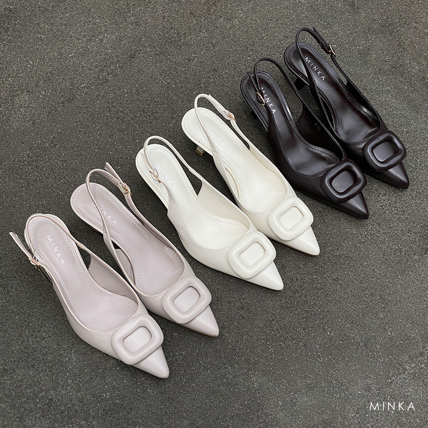 MINKA INKA Pointed Toes Slingback Heels