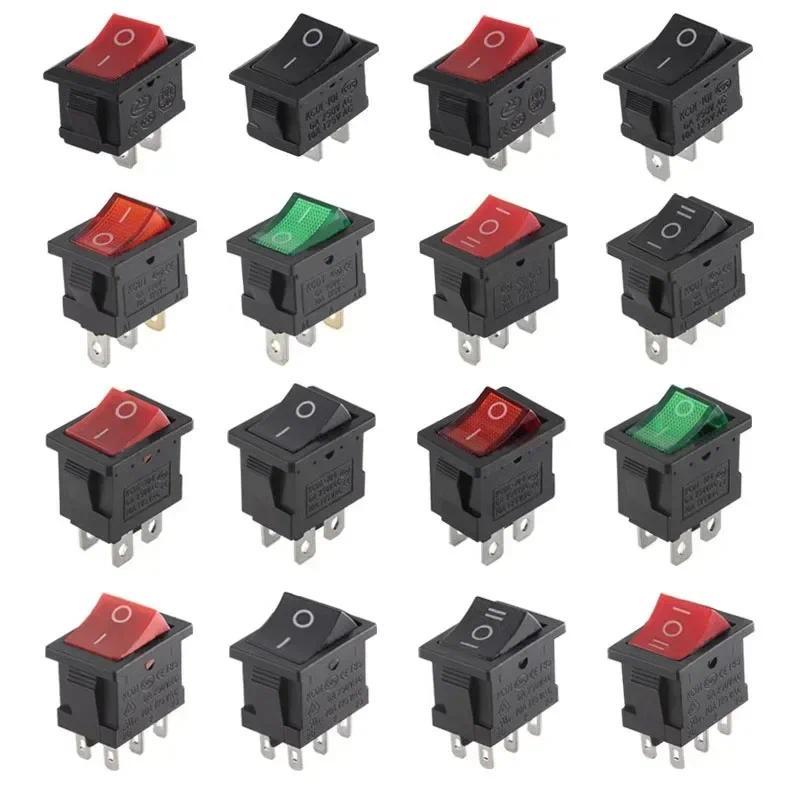10 ชิ้น KCD1 2/3/4Pin 15*21 มิลลิเมตร ON-OFF เรือรถ Rocker สวิทช์ 6A 250 โวลต์ AC,10A 125 โวลต์ AC สวิทช์ไฟสีแดงสีเขียวสวิทช์