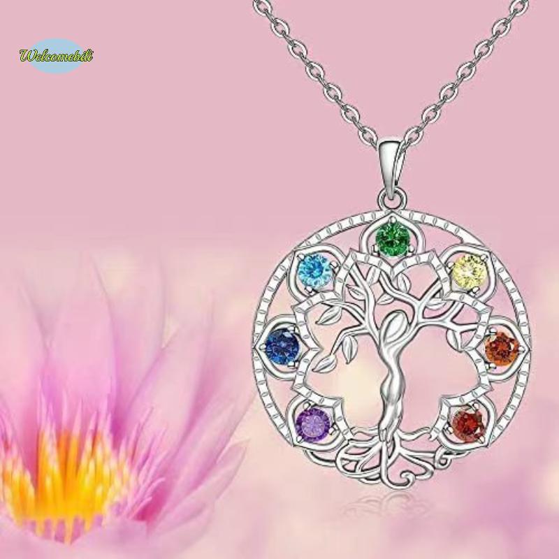 [WLB-t] ส่วนบุคคลแฟชั่น Tree Of Life จี้สร้อยคอผู้หญิงรูปหัวใจ Crescent Collarbone สร้อยคอเครื่องประ