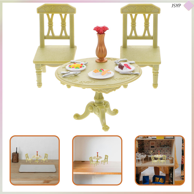 เฟอร์นิเจอร์ Miniature Dollhouse Toy โต๊ะรับประทานอาหารสําหรับ Minature ABS Item junshaoyipin